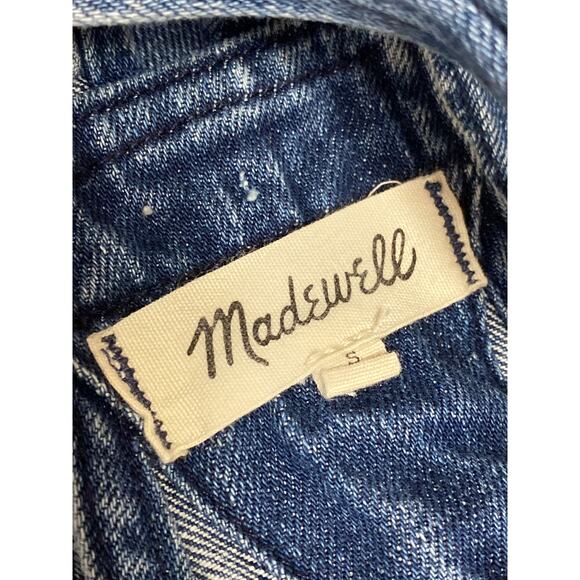 Madewell Adirondack Women's Blue Denim Jeans Shorts Overalls Jumpsuit Romper S - Picture 3 of 4